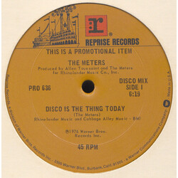 The Meters Disco Is The Thing Today VINYL 12" USED
