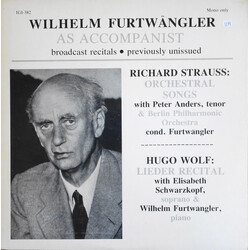Richard Strauss / Hugo Wolf / Wilhelm Furtwängler Orchestrals Songs - Lieder Recital Vinyl LP USED