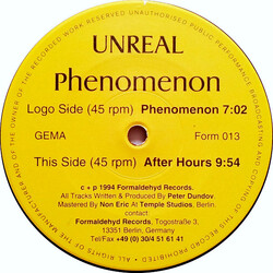 Unreal Phenomenon USED VINYL 12INCH