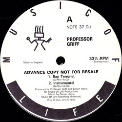 Professor Griff It's A Rap Thing USED VINYL 12INCH 33 S RPM PROMO