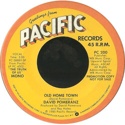 David Pomeranz Old Home Town USED VINYL 7INCH 45 RPM PROMO