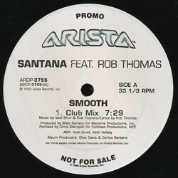 Santana / Rob Thomas Smooth USED VINYL 12INCH PROMO 33 S RPM