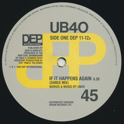 UB40 If It Happens Again (Dance Mix) USED VINYL 12INCH 45 RPM SINGLE