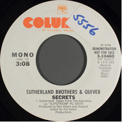 Sutherland Brothers / Quiver Secrets USED VINYL 7INCH 45 RPM PROMO STEREO MONO