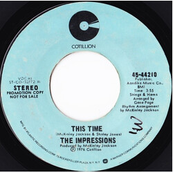 The Impressions This Time USED VINYL 7INCH 45 RPM PROMO STYRENE