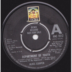 Alice Cooper Department Of Youth USED VINYL 7INCH 45 RPM PROMO