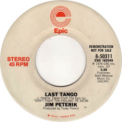Jim Peterik Last Tango USED VINYL 7INCH 45 RPM PROMO