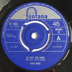 Joan Baez Be Not Too Hard Vinyl 7" USED