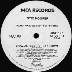 "Stix" Hooper Brazos River Breakdown USED VINYL 12INCH PROMO
