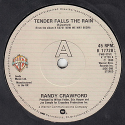 Randy Crawford Tender Falls The Rain Vinyl 7" USED