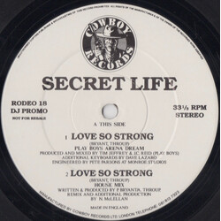 Secret Life Love So Strong USED VINYL 12INCH 33 S RPM PROMO STEREO