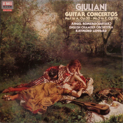 Mauro Giuliani (2) / Angel Romero (2) / English Chamber Orchestra / Raymond Leppard Guitar Concertos No. 1 In A, Op. 30 / No. 3 In F, Op. 70 Vinyl LP 