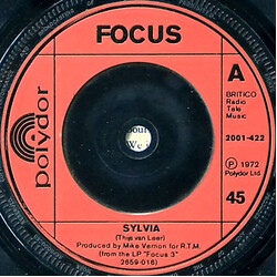 Focus (2) Sylvia USED VINYL 7INCH 45 RPM SINGLE