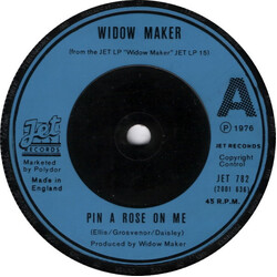 Widowmaker Pin A Rose On Me / On The Road USED VINYL 7INCH 45 RPM SINGLE REISSUE