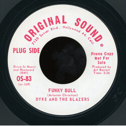 Dyke & The Blazers Funky Bull / Uhh USED VINYL 7INCH 45 RPM PROMO STYRENE