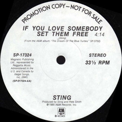 Sting If You Love Somebody Set Them Free USED VINYL 12INCH 33 S RPM PROMO