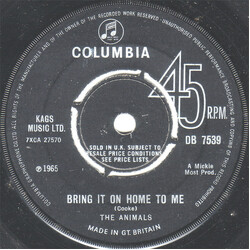 The Animals Bring It On Home To Me USED VINYL 7INCH SINGLE 45 RPM