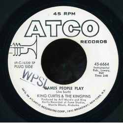King Curtis & The Kingpins Games People Play Vinyl 7" USED