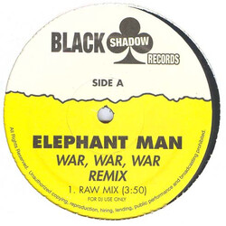 Elephant Man War, War, War Remix Vinyl 12" USED
