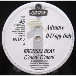 Bronski Beat C'mon! C'mon! USED VINYL 12INCH 45 RPM SINGLE PROMO STEREO
