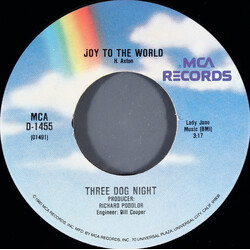 Three Dog Night Joy To The World / I Can Hear You Calling USED VINYL 7INCH 45 RPM REISSUE
