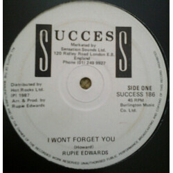 Rupie Edwards I Wont Forget You USED VINYL 12INCH 45 RPM