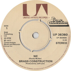Brass Construction We USED VINYL 7INCH 45 RPM STEREO
