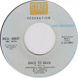 Federation (5) Back To Back USED VINYL 7INCH 45 RPM SINGLE