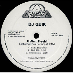 DJ Quik U Ain't Fresh! / Speak On It USED VINYL 12INCH SINGLE PROMO 33 S RPM