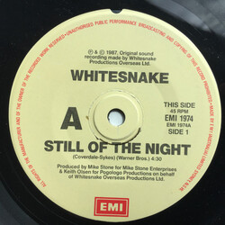 Whitesnake Still Of The Night / Is This Love USED VINYL 7INCH 45 RPM SINGLE