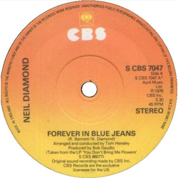 Neil Diamond Forever In Blue Jeans Vinyl 7" USED