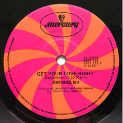 Jon English (3) Get Your Love Right USED VINYL 7INCH 45 RPM SINGLE