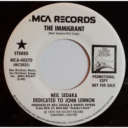 Neil Sedaka The Immigrant (Dedicated To John Lennon) USED VINYL 7INCH 45 RPM SINGLE PROMO STEREO MONO