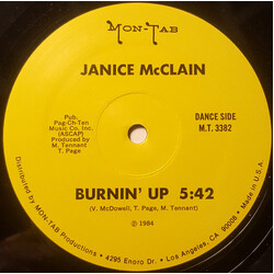 Janice McClain Burnin' Up USED VINYL 12INCH 33 S RPM