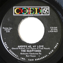 The Harptones Answer Me, My Love / Rain Down Kisses USED VINYL 7INCH 45 RPM SINGLE