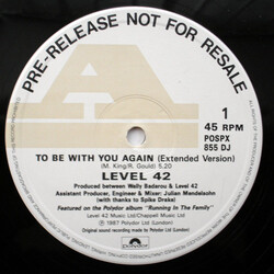 Level 42 To Be With You Again Vinyl 12" USED