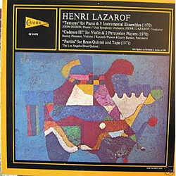 Henri Lazarof Textures/Cadence III/Partita Vinyl LP USED