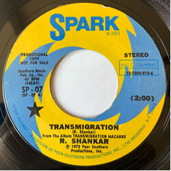 Ravi Shankar Transmigration USED VINYL 7INCH 45 RPM PROMO STEREO MONO