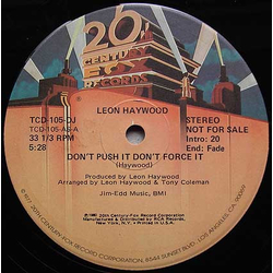 Leon Haywood Don't Push It Don't Force It Vinyl 12" USED