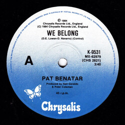 Pat Benatar We Belong USED VINYL 7INCH 45 RPM SINGLE
