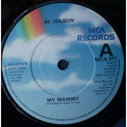 Al Jolson My Mammy USED VINYL 7INCH 45 RPM