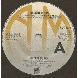 Chris De Burgh Broken Wings USED VINYL 7INCH 45 RPM SINGLE