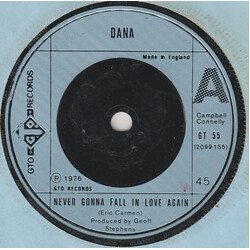 Dana (9) Never Gonna Fall In Love Again USED VINYL 7INCH 45 RPM SINGLE