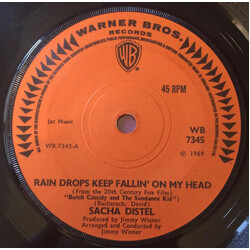 Sacha Distel Rain Drops Keep Fallin' On My Head USED VINYL 7INCH 45 RPM SINGLE
