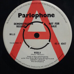 The King Brothers Nicola / Way Down The Mountain USED VINYL 7INCH 45 RPM SINGLE PROMO