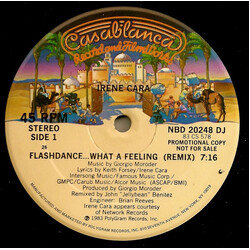Irene Cara Flashdance... What A Feeling USED VINYL 12INCH 45 RPM PROMO