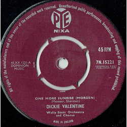 Dickie Valentine One More Sunrise (Morgen) Vinyl 7" USED