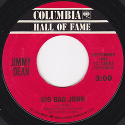 Jimmy Dean Big Bad John / Little Black Book Vinyl 7" USED