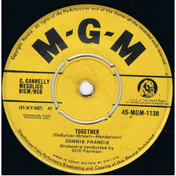 Connie Francis Together Vinyl 7" USED