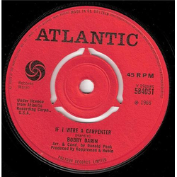 Bobby Darin If I Were A Carpenter Vinyl 7" USED